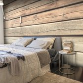 Fotobehangkoning - Behang - Vliesbehang - Fotobehang Vintage Planken - Retro Houten Muur - Old Pine - 250 x 175 cm