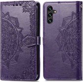 Coque Samsung Galaxy A24 / A25 avec porte-cartes - Bookcase iMoshion Mandala - Violet