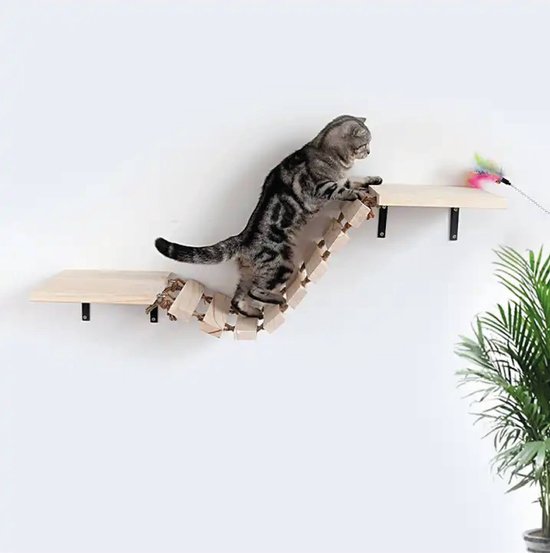 Kattentrap kattenrek klimwand wandmontage kattentrap klimtrede - 1 stuk