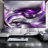 Fotobehangkoning - Behang - Vliesbehang - Fotobehang Paarse Slingers - Abstract - Kunst - Purple Swirls - 100 x 70 cm