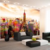 Fotobehangkoning - Behang - Vliesbehang - Fotobehang Schilderij van New York - Colors of New York City III - 300 x 210 cm