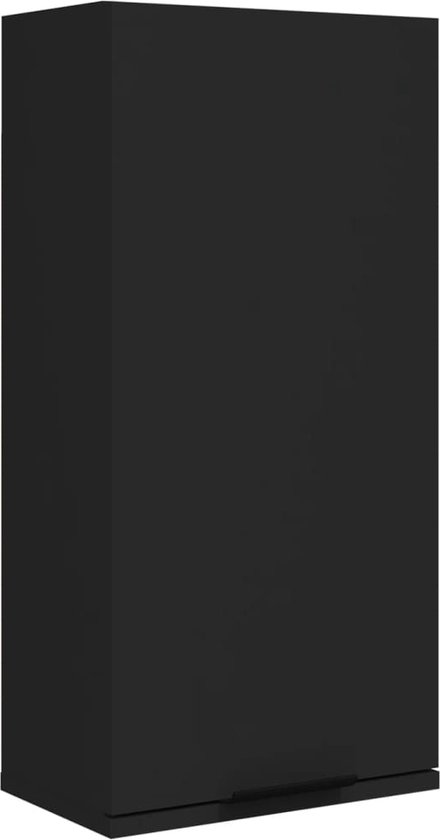 vidaXL - Badkamerkast - wandgemonteerd - 32x20x67 - cm - zwart
