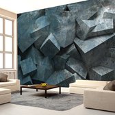 Fotobehangkoning - Behang - Vliesbehang - Fotobehang Stenen 3D - Steen - Stone avalanche - 150 x 105 cm