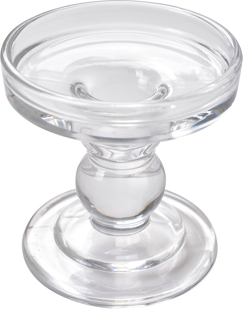 Clayre & Eef Kandelaar Ø 9x9 cm Transparant Glas