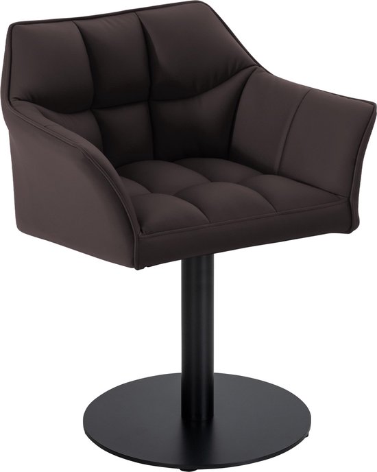 CLP Damaso Chaise longue - Intérieur - Avec accoudoirs - Chaise de salle à manger Structure en métal - Simili cuir marron