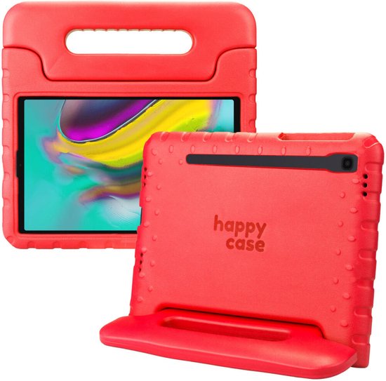 HappyCase Kinder Tablethoes Geschikt voor Samsung Galaxy Tab S5e | Kindvriendelijke Hoes | Beschemhoes | Kinderhoes | met Handvat en Standaard | Rood