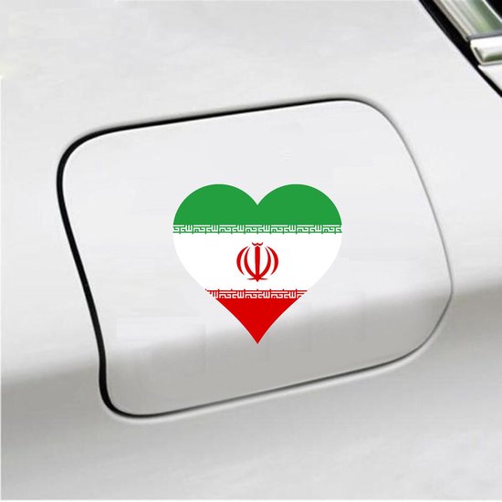 Autocollant pour pare-chocs - 12x11 - Coeur Drapeau Iran