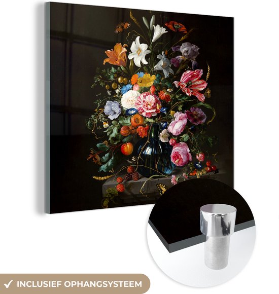 MuchoWow® Glasschilderij - Oude meesters - Bloemen - Acrylglas Schilderijen - Foto op Glas