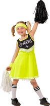 Funny Fashion - Cheerleader Kostuum - Cheer Dress Shirley - Meisje - Geel - Maat 116 - Carnavalskleding - Verkleedkleding