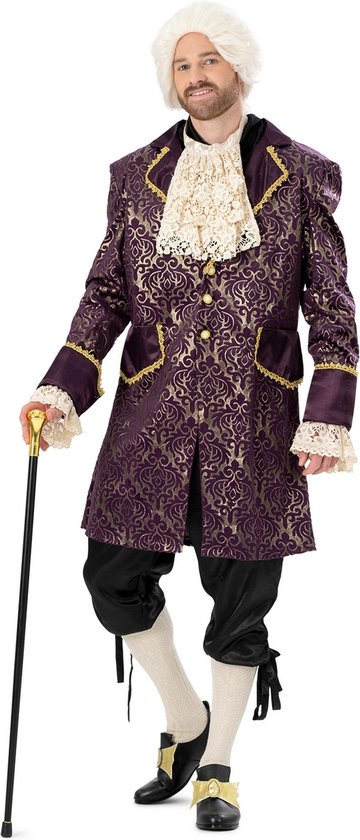 Funny Fashion - Middeleeuwen & Renaissance Kostuum - Deftige Hertog Van Purperel - Man - Paars - Maat 56-58 - Carnavalskleding - Verkleedkleding