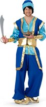 Funny Fashion - 1001 Nacht & Arabisch & Midden-Oosten Kostuum - Rover Van De 1001 Nachten Sultan Samir - Man - Blauw, Goud - Maat 52-54 - Carnavalskleding - Verkleedkleding