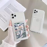 Transparant Hoesje met Kaarthouder - Geschikt voor Apple iPhone 15 Pro Max - Doorzichtige Shockproof Case met Pasjeshouder - TPU Hoes met Vakje voor Pasje - Card Case