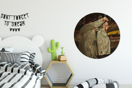 Fille en kimono blanc - Peinture de George Hendrik Breitner Cercle mural aluminium