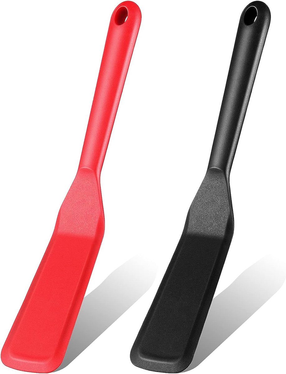 Siliconen spatel, 2 stuks, anti-aanbaklaag, omeletspatel, mini-spatel, hittebestendige spatel, siliconen spatel, BPA-vrij, voor koken vis, pannenkoeken, eieren, pizza, steak