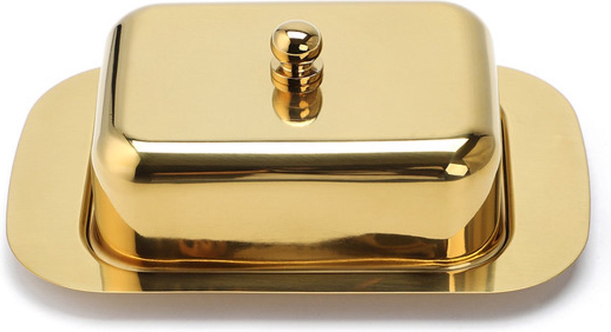 ECHTWERK Botervloot met deksel goud - BPA vrij - Roestvrij staal