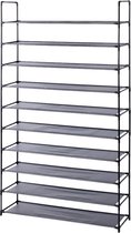 Lowander XXL schoenenrek 10-laags - Schoenenkast | Schoenen opbergsysteem - 40 tot 60 paar schoenen - Zwart