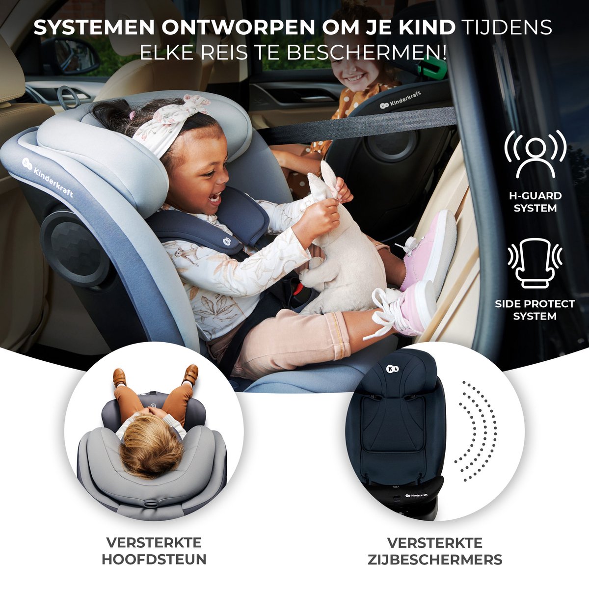 Kinderkraft I-GROW: Roterende Autostoel 40-150 cm met Isofix thumbnail 6