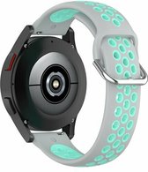 By Qubix 20mm - Siliconen sportbandje met gesp - Grijs + turquoise - Geschikt voor Huawei watch GT 2 (42mm) - Huawei watch GT 3 (42mm) - Huawei watch GT 3 Pro (43mm)