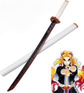Living by ROKA® | Demon slayer: Kimetsu no Yaiba | Kyojuro Rengoku zwaard | Zwaard van schuim | Anime | Sumurai | Demon slayer | Kyojuro Rengoku | Samurai zwaard | Ninja | Cosplay | Fantasiespel | Decoratie | Zwaard met bewaarkoker