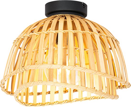 QAZQA pua - Oosterse Plafondlamp - 1 lichts - Ø 30 cm - Naturel - Woonkamer | Slaapkamer | Keuken