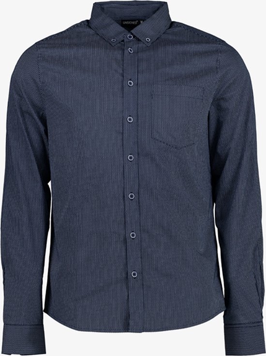 Unsigned heren overhemd donkerblauw - Maat S