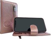 Samsung S10E - Etui portefeuille zippé en cuir or rose - Etui portefeuille en cuir Intérieur couleur TPU - Etui livre - Flip Cover - Boek - Etui de protection 360º