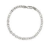 Juwelier Zwartevalk zilveren platte koningsschakel armband ET 40/19cm-