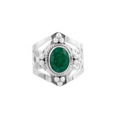 Jewelryz | Nimue | Ring 925 zilver met smaragd | 19.00 mm / maat 60