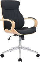 CLP Melilla Bureaustoel - Voor volwassenen - Ergonomische - Met armleuningen - Kunstleer - natura/zwart