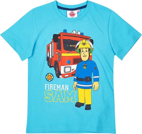 En hobby Samengroeiing Brandweerman-Sam-T-shirt-met-korte-mouw-turquoise-maat-104 | bol.com