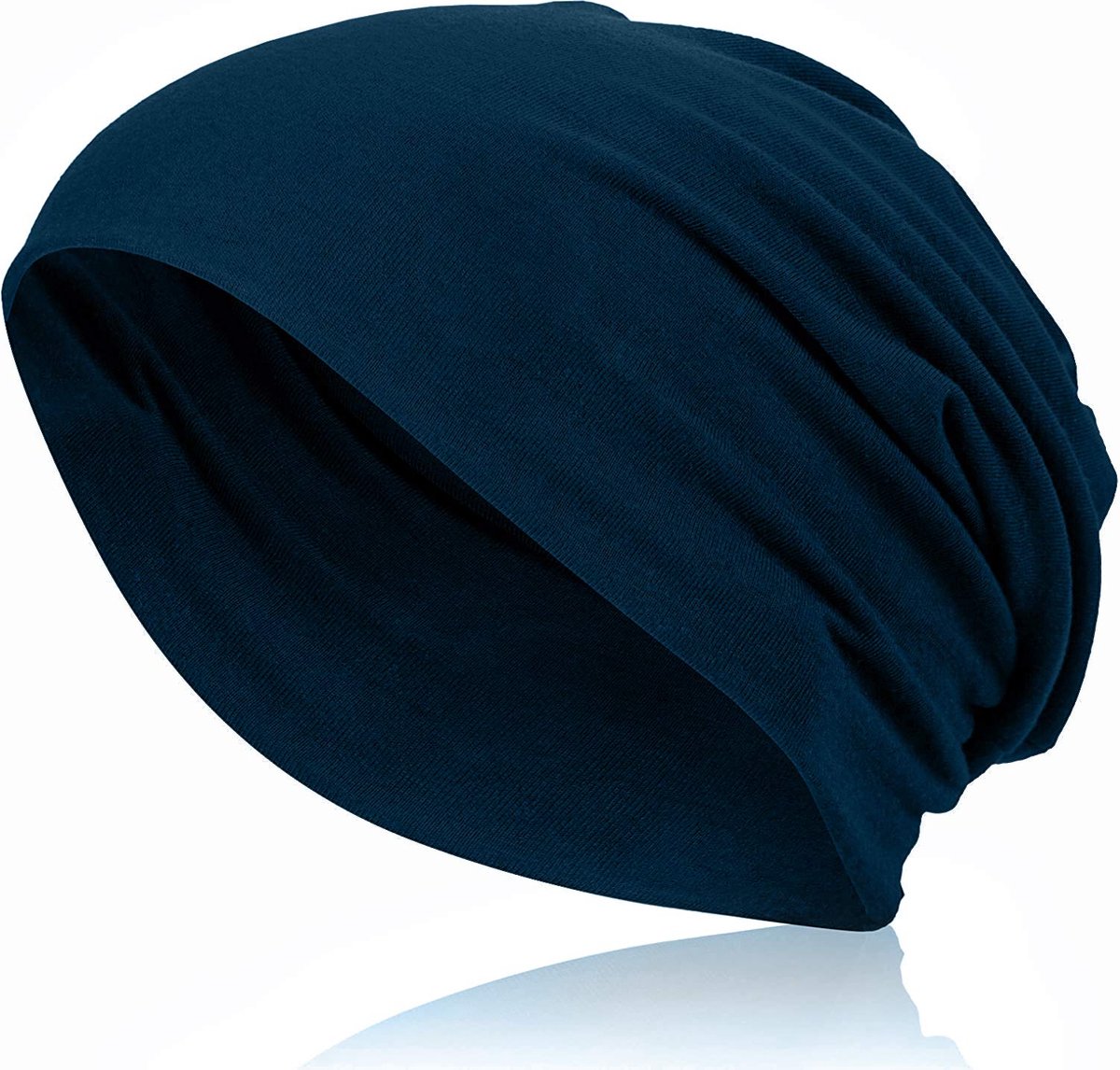Ted Williams unisex beanie marineblauw van fijne jersey stof - ademend, elastisch, one size
