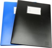 H&S Dossier de livres avec 2 présentoirs, A4, 100 compartiments, dossiers de projets de présentation, couverture souple, bleu, noir