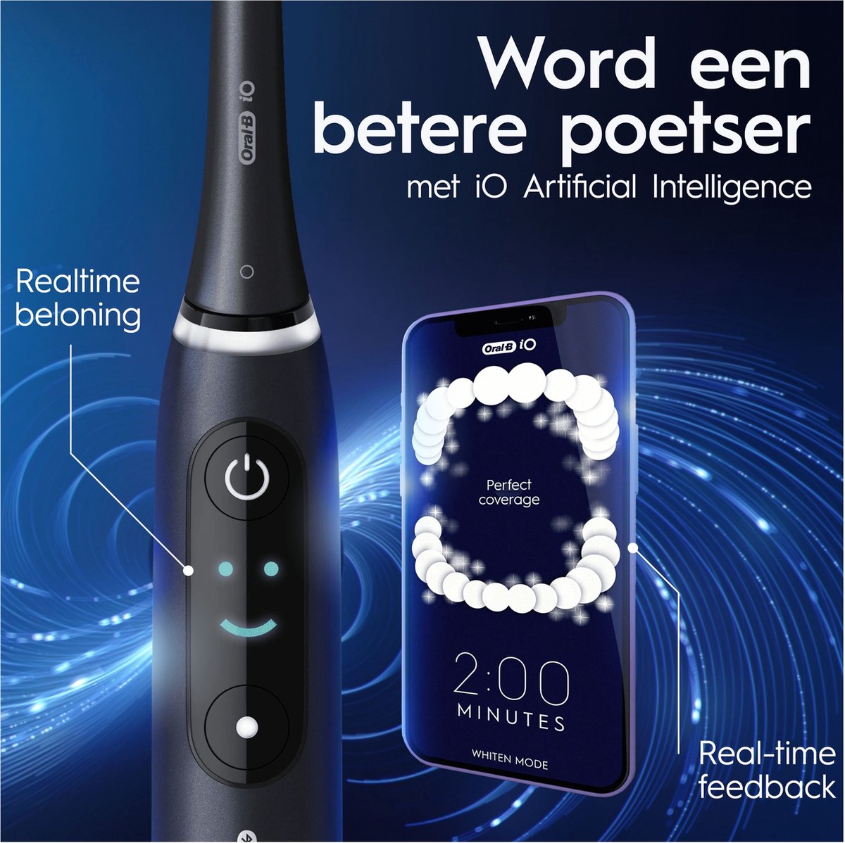 Oral-B iO 8 Elektrische Tandenborstel Paars en Zwart Duopack - afbeelding 2