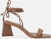 Mangará Caúna Dames sandalen Geitenleer - 6,5cm blokhak - Bruin - Maat 38