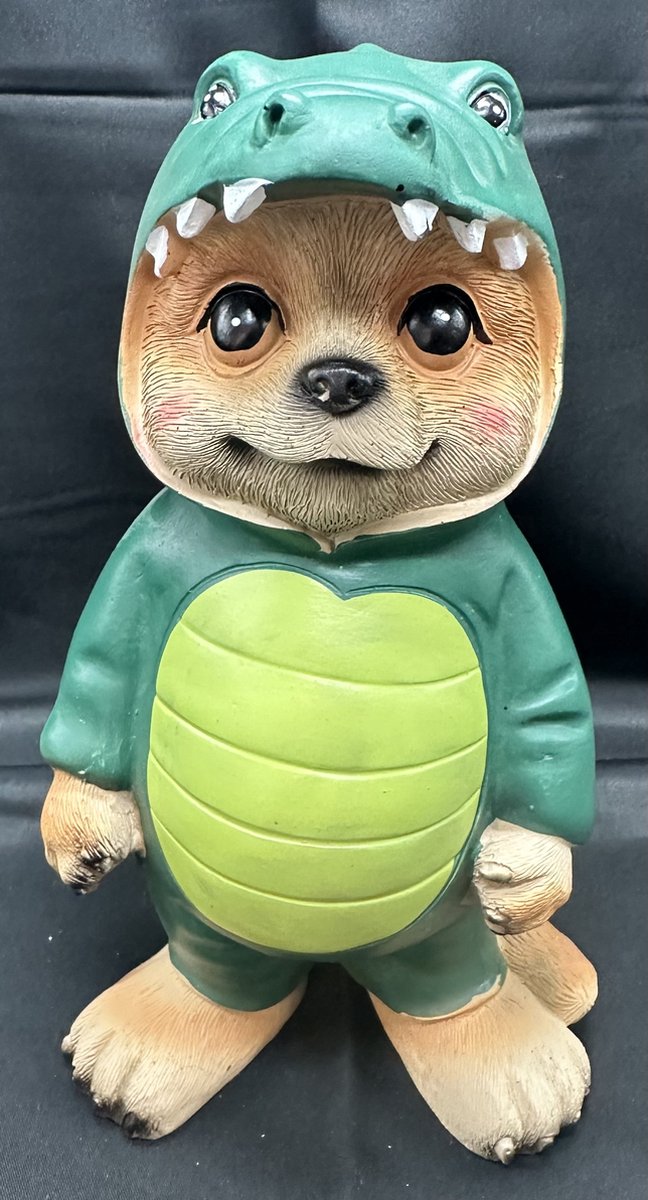 Impuls Decoratief beeld "stokstaartje in onesie" - krokodil - polyresin - hoogte 23x14x12cm - Woonaccessoires - Decoratieve beelden Groen - krokodil 1