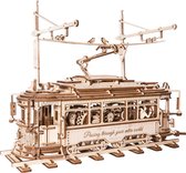 Robotime Robotime Classic City Tram LK801 - Puzzle 3D en bois - Miniature - Kit de construction - DIY - Artisanat