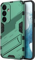 Hoesje Shockproof Kickstand Back Cover Groen Geschikt voor Samsung Galaxy S24