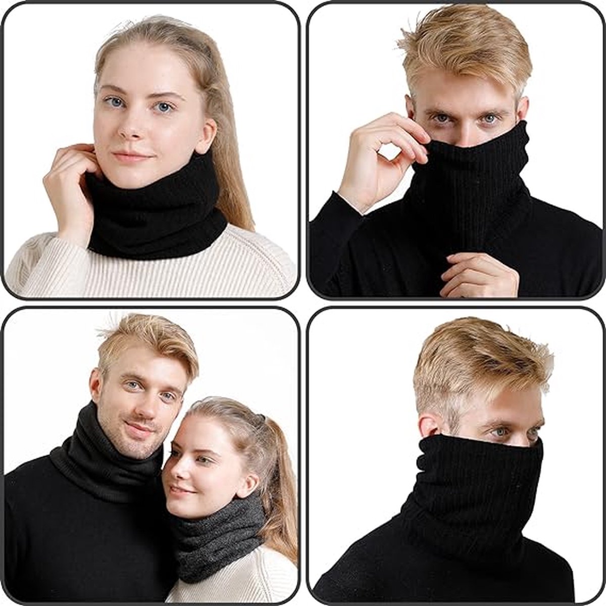 Écharpe d'hiver pour hommes, cache-cou, cache-cou, snood, foulard