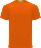 Fluor Oranje unisex snel drogend Premium sportshirt korte mouwen 'Monaco' merk Roly maat S