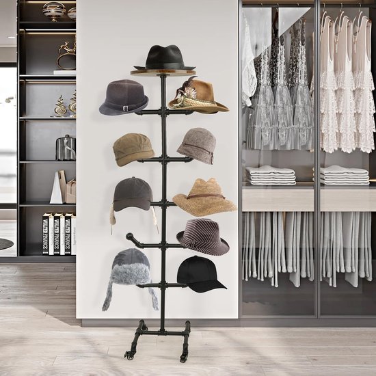 Ingang Kapstokken Staan Houten jas rack hoed staan, 8 haken