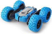 DrPhone AmphiX2 - 1:22 Bestuurbare Stunt Auto - 2,4 GHZ Bestuurbare Auto – Voorwielrotatie – Dubbelzijdige Auto – 4WD Rock Crawler - Blauw
