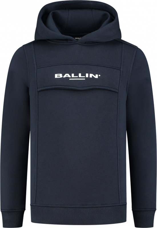 Ballin Amsterdam - Jongens Regular fit Sweaters Hoodie LS - Navy - Maat 16