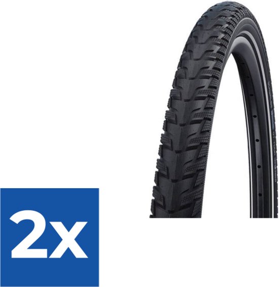 Schwalbe Buitenband - Energizer Plus Tour - 28 inch x 1.40 - Zwart Reflecterend - Voordeelverpakking 2 stuks