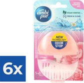 Ambi Pur Toiletblok Starterkit 5in1 Wild Rose & Pink Grapefruit - Voordeelverpakking 6 stuks