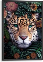 Ingelijste poster Jungle luipaard 93x63 cm