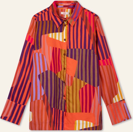 Bingo long sleeves blouse 86 Stripes Love Blocks Arabian Spice Brown: 40