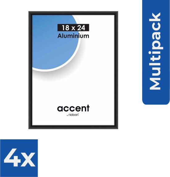 Nielsen Accent 18x24 aluminium zwart 53426 - Fotolijst - Voordeelverpakking stuks