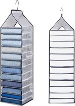 Ophangorganizer met 12 vakken, PVC kastorganizer, kledingkast, opvouwbaar en ruimtebesparend voor de slaapkamer, kledingrek (grijs)