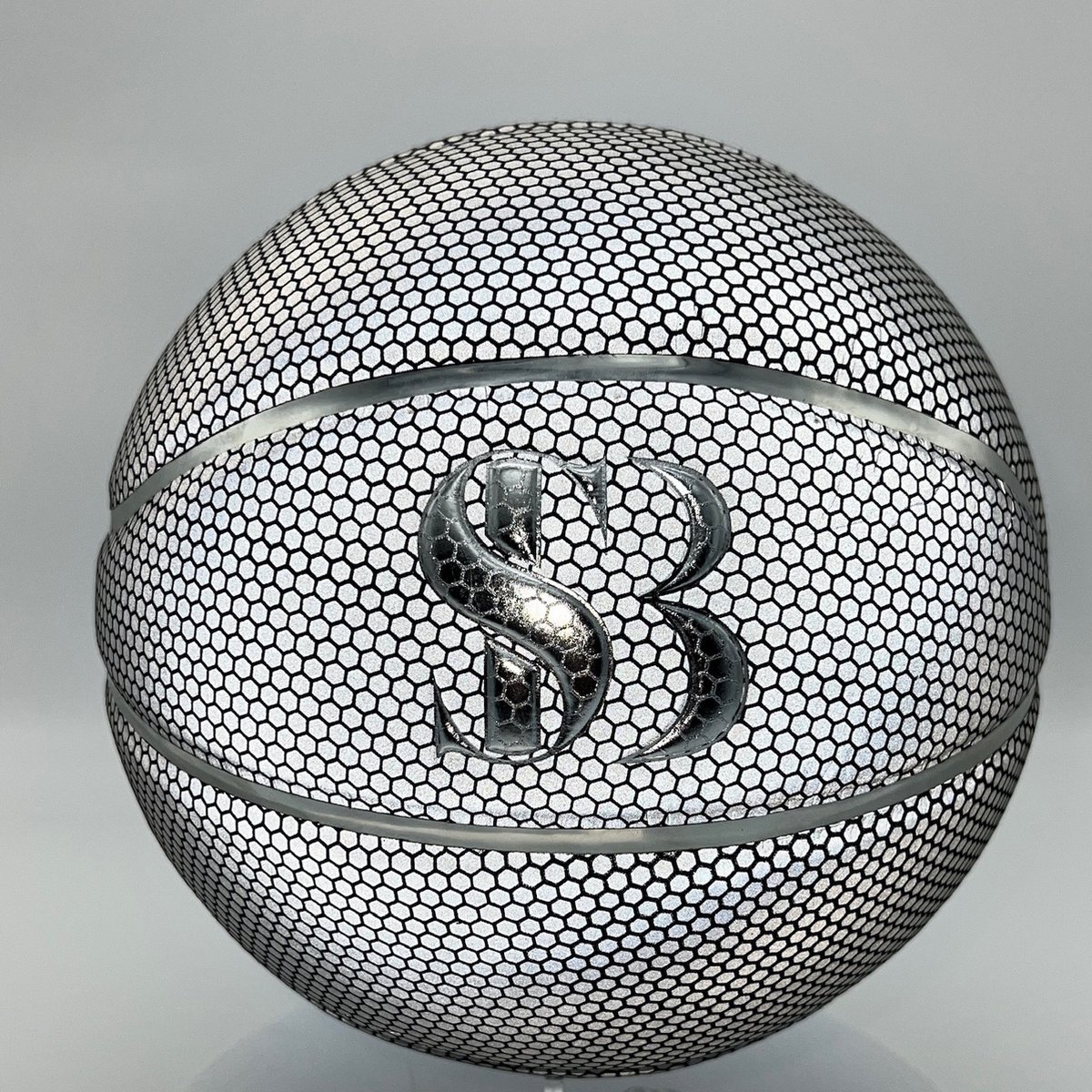 Special Balls Shine Bling - Holographic - Basketbal - Zilveren lijnen - maat 6