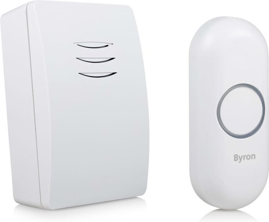 FoJo Draadloze Deurbel - Deurbelset - Duurzame Zender Zonder Batterijen Groot Bereik Weerbestendig Wit